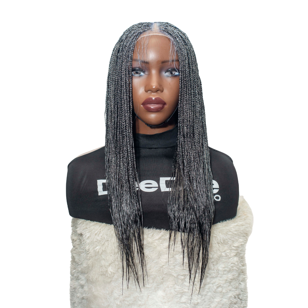 Ashley - 22" 13x4 Lace Frontals grey Knotless Wig