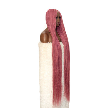 Megan Senegalese Knotless Twist Wig - 48” 4x4 Closure Glueless Pink Color