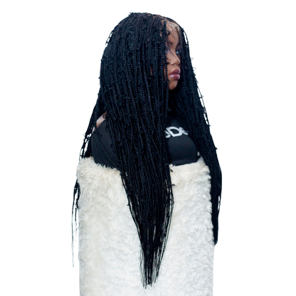 Amanda - Center Part Cornrow Braids 22" HD 4x4 Lace Closure -Color 613