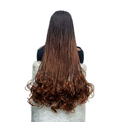 Savannah - French Curls Knotless Braids 30" HD 5x5 Lace Closure Color B29