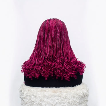 Naima Curly Tips Braids - 16” Hd 4x4 Closure Glueless Color BG