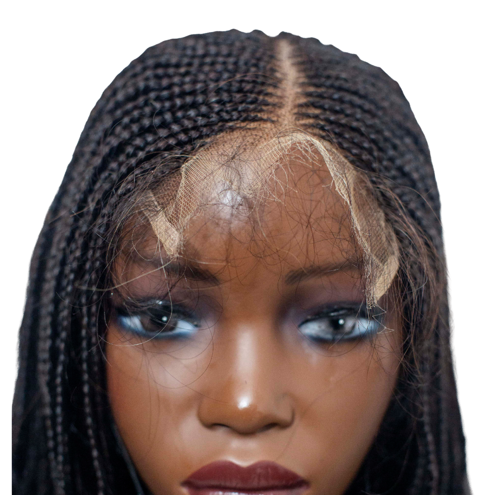 Zara - Center Part Cornrow Tyla 16" HD 5x5 Lace Closure Natural Black