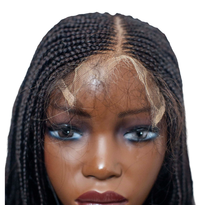 Zara - Center Part Cornrow Tyla 16" HD 5x5 Lace Closure Natural Black