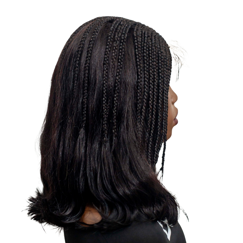 Zara - Center Part Cornrow Tyla 16" HD 5x5 Lace Closure Natural Black