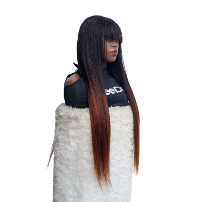 KELLY – 30" HD 4x4 Fringe Micro Twist Wig – Color 1B/30