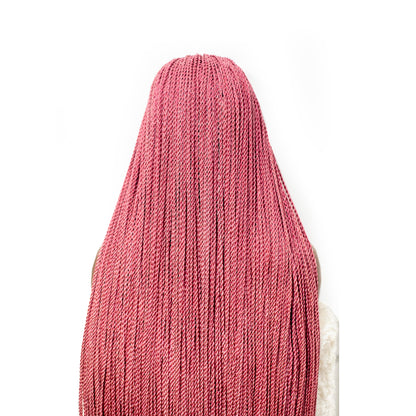 Megan Senegalese Knotless Twist Wig - 48” 4x4 Closure Glueless Pink Color