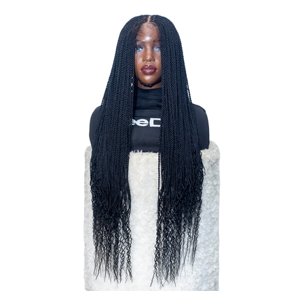JASMIN – 30" HD 5x5 Senegalese Twist Wig Curly Tips Color Black