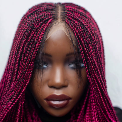 Naima Curly Tips Braids - 16” Hd 4x4 Closure Glueless Color BG
