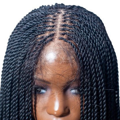 JASMIN – 30" HD 5x5 Senegalese Twist Wig Curly Tips Color Black