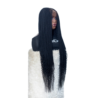 JASMIN – 30" HD 5x5 Senegalese Twist Wig Curly Tips Color Black