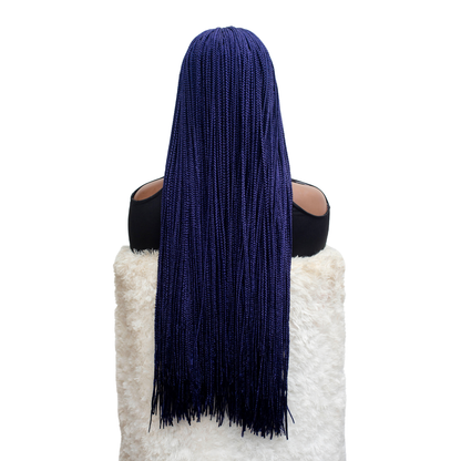 Ashley Knotless Braids - 28" 4x4 Lace Closure Blue