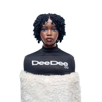 Nelly Kinky twist - 6” 4x4 Glueless Closure Natural Black