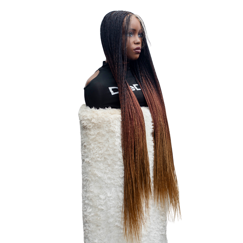 Sheyla Bone Straight - 38" HD Frontal Knotless Wig - Color T1B/30/27