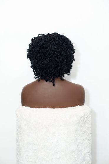 Kinky twist - Short 5x5 Glueless Closure HD Natural Black