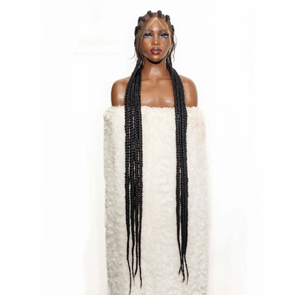 Brianna Cornrow braids - 40”  5x5 Glueless Closure HD Full Lace Natural Black