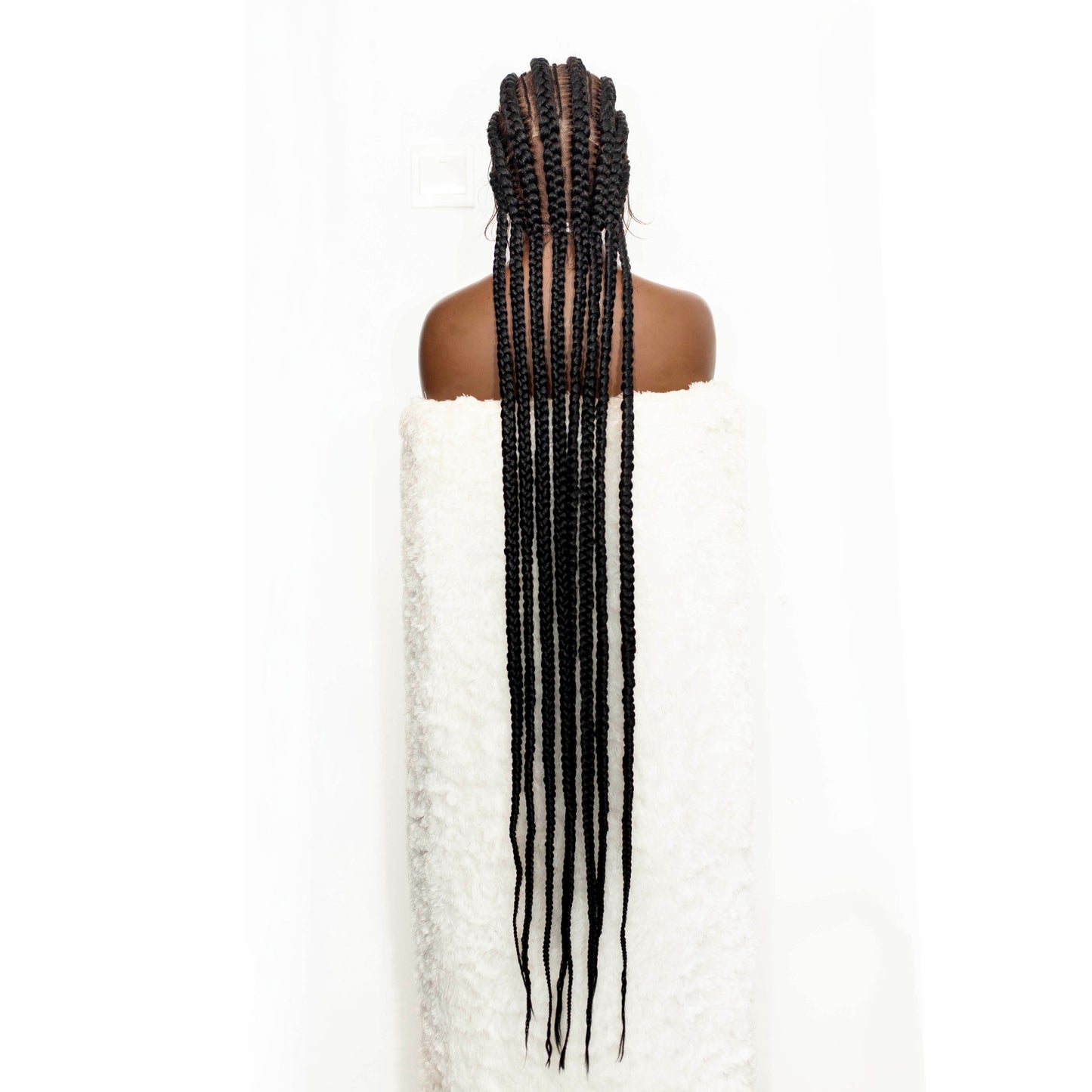Brianna Cornrow braids - 40”  5x5 Glueless Closure HD Full Lace Natural Black