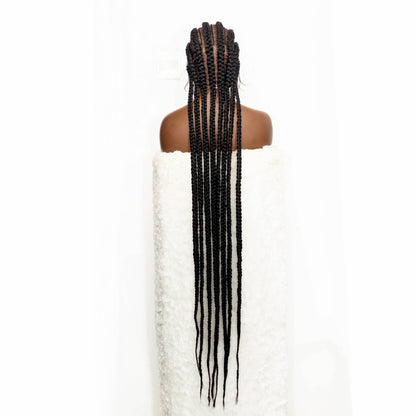 Brianna Cornrow braids - 40”  5x5 Glueless Closure HD Full Lace Natural Black