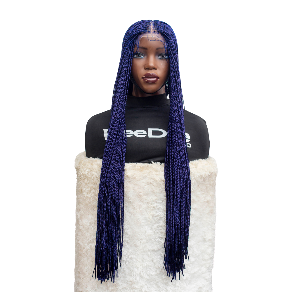 Ashley Knotless Braids - 28" 4x4 Lace Closure Blue