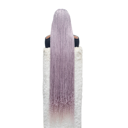 Jasmin Senegalese Twist Wig - 48” 4x4 Closure Glueless Pink with Curly Tips