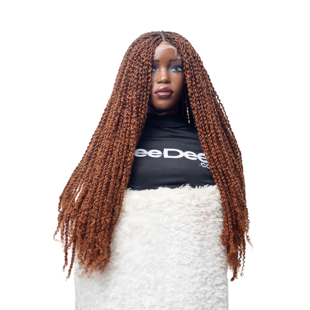 Nelly - Kinky Twist 26" 4x4 Lace Closure Color 30 Brown Wig