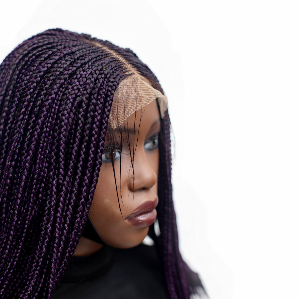 Zoe Blunt Tips Braids - 16” 4x4 Closure Glueless Color Purple