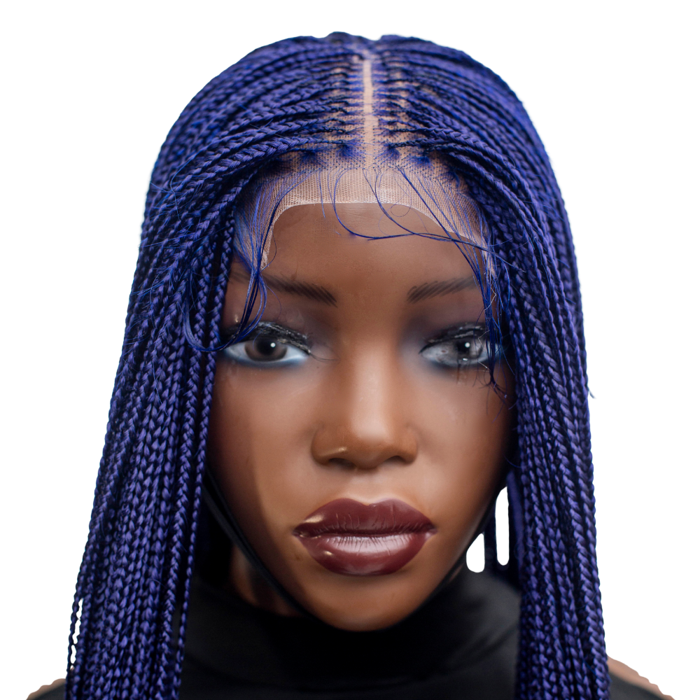 Ashley Knotless Braids - 28" 4x4 Lace Closure Blue