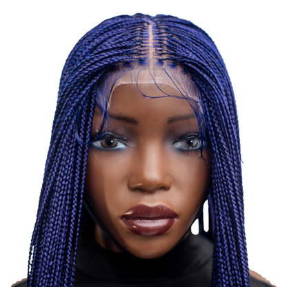 Ashley Knotless Braids - 28" 4x4 Lace Closure Blue