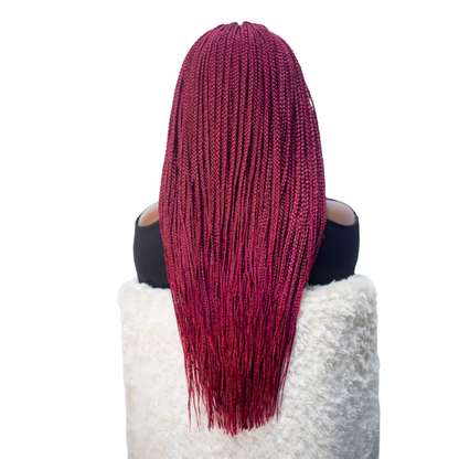 Lena - Box Braids 26" HD 13x4 Frontal Wine Color