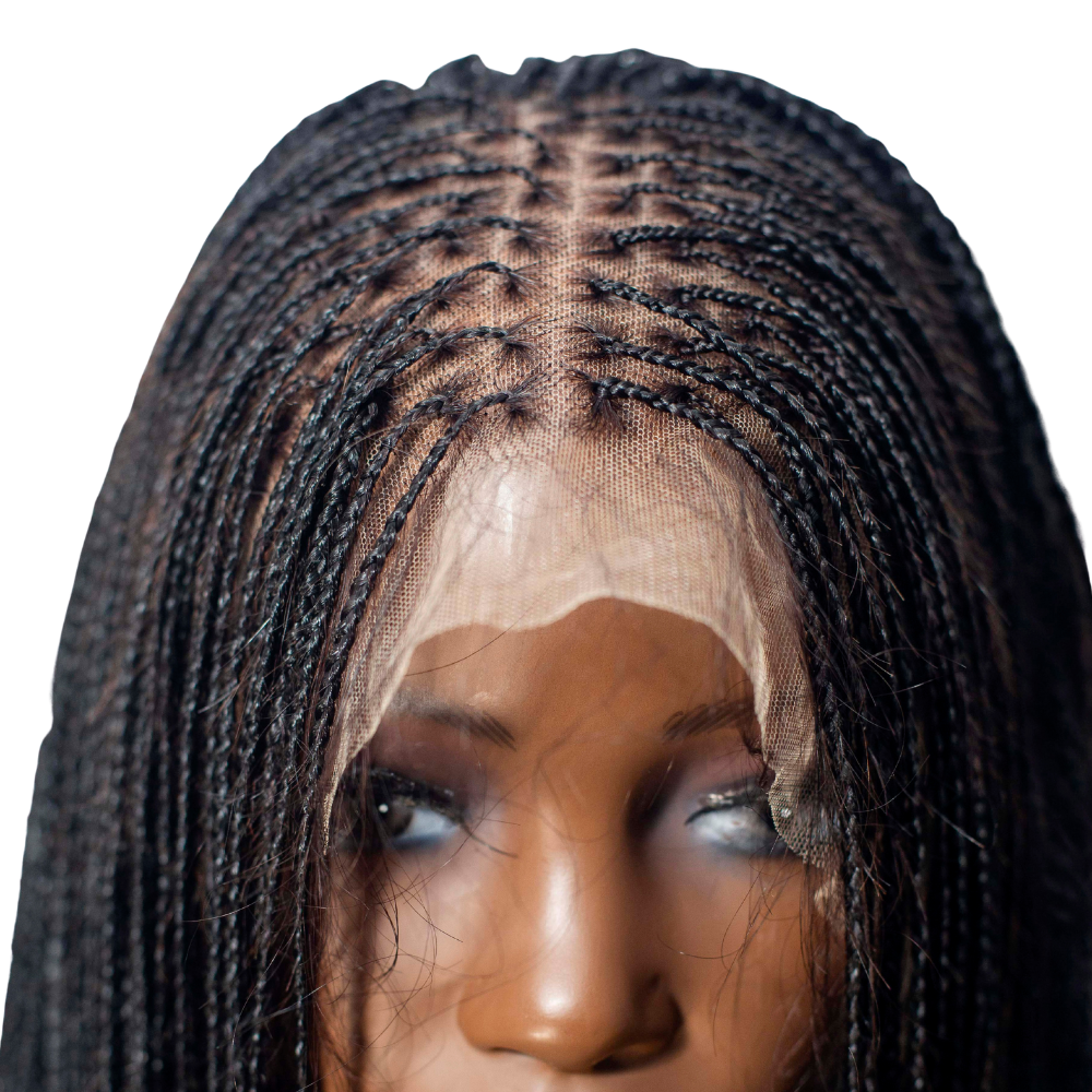 Sheyla - 22" 13x4 Lace Frontal Micro Knotless Braided Wig Black