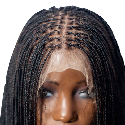 Sheyla - 22" 13x4 Lace Frontal Micro Knotless Braided Wig Black