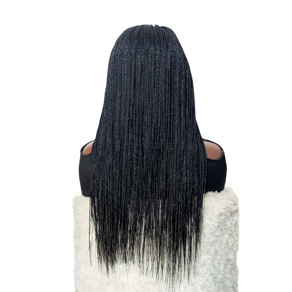 Sheyla - 22" 13x4 Lace Frontal Micro Knotless Braided Wig Black