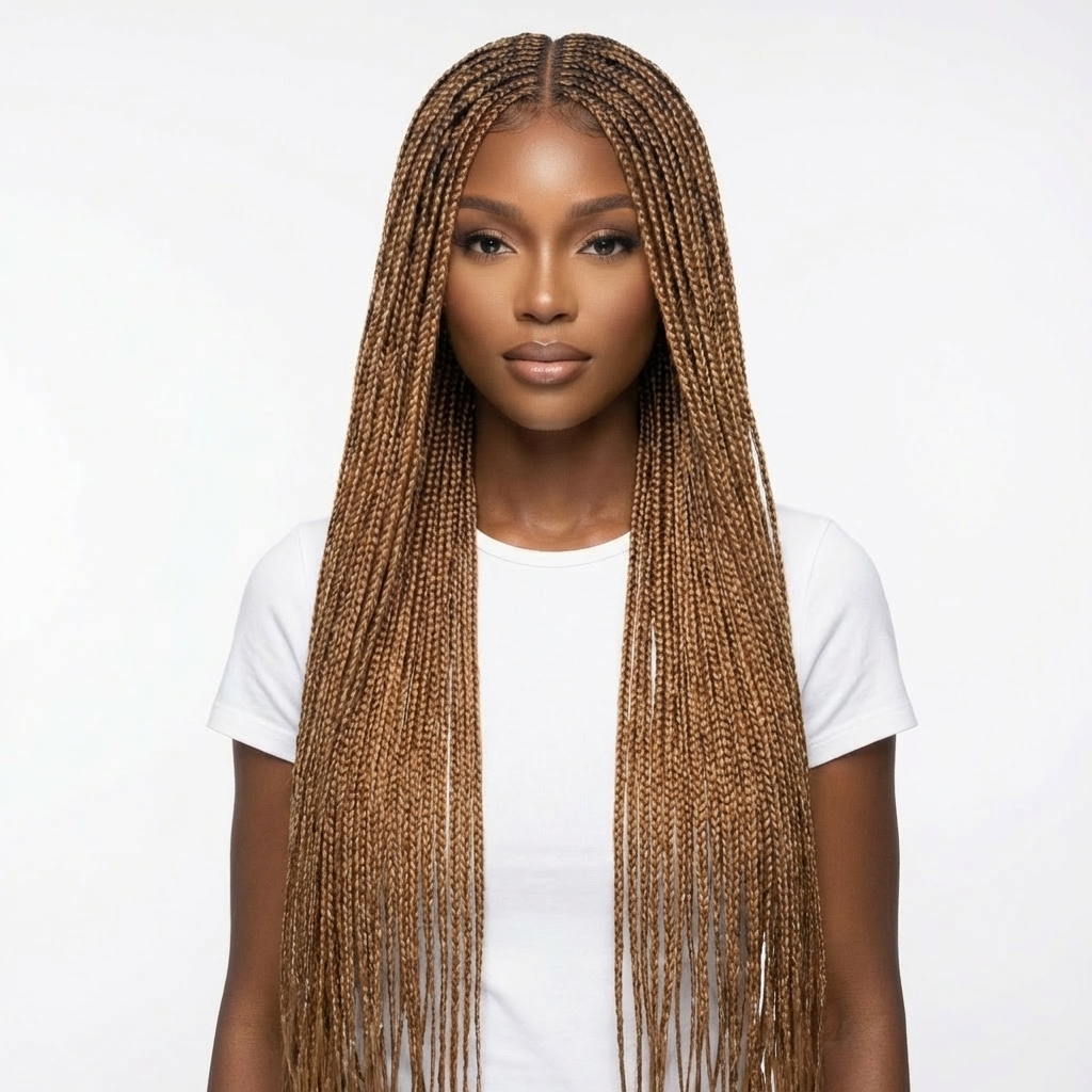 Ashley Knotless braids - 26” 5x5 Glueless Closure HD Color 613/30 Mixed
