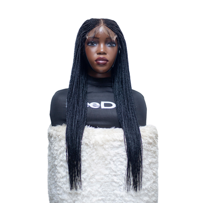 Tiana - Center Cornrow Braids - 26" HD 5x5 Lace Closure Black
