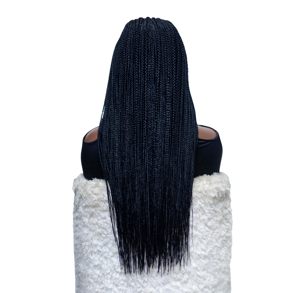 Tiana - Center Cornrow Braids - 26" HD 5x5 Lace Closure Black