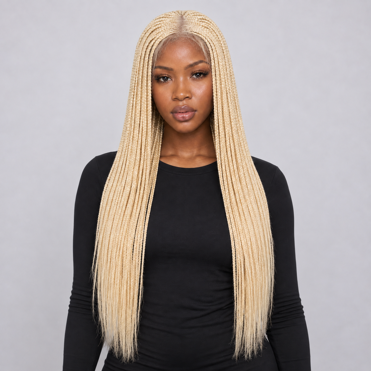 TIANA - Center Part Cornrow 22" HD 4x4 Frontal Color Blonde
