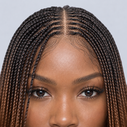 Savannah - French Curls Knotless Braids 30" HD 5x5 Lace Closure Color B29