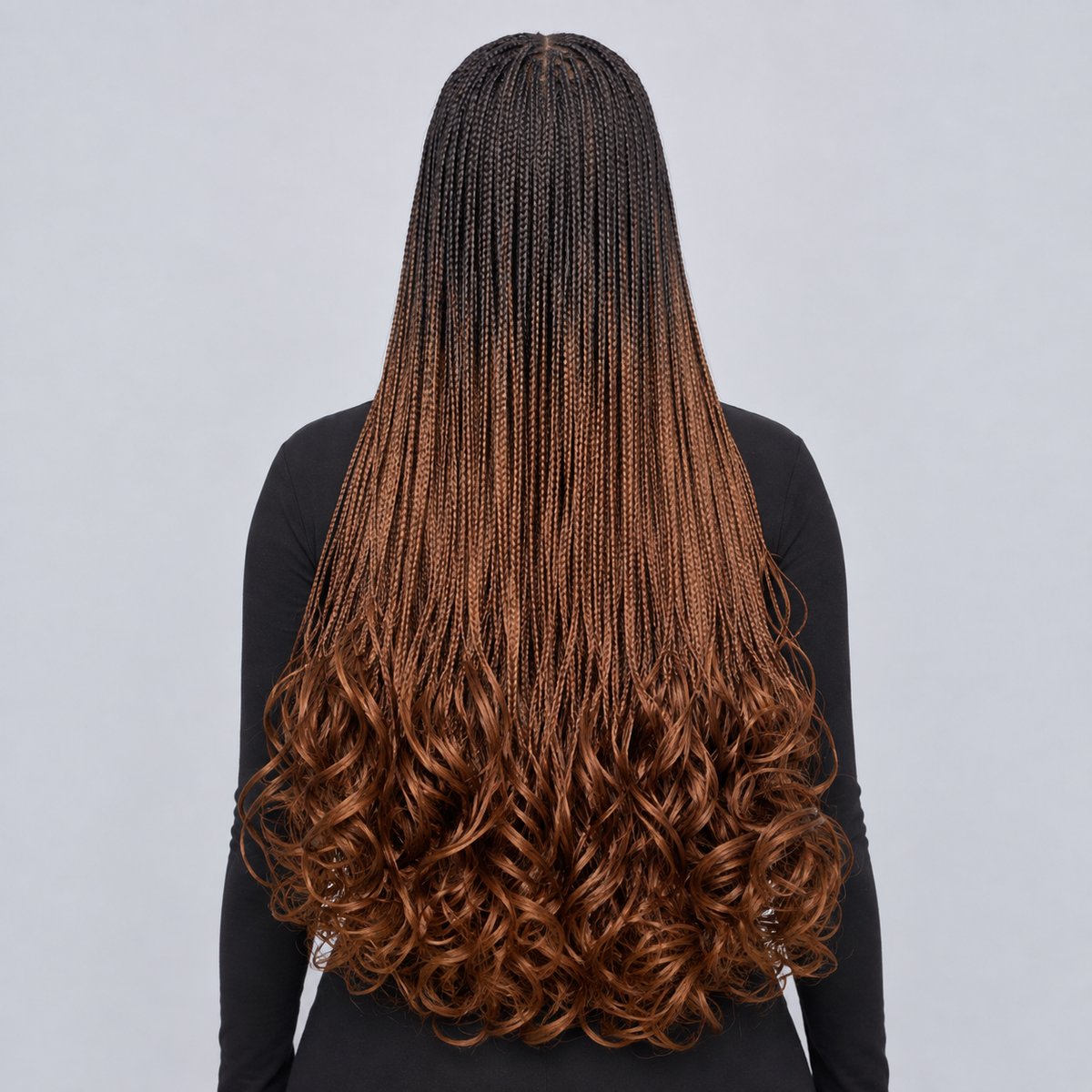 Savannah - French Curls Knotless Braids 30" HD 5x5 Lace Closure Color B29