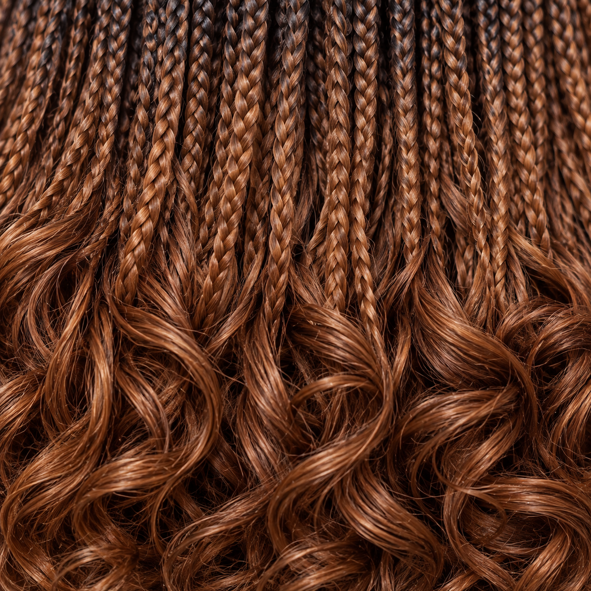 Savannah - French Curls Knotless Braids 30" HD 5x5 Lace Closure Color B29