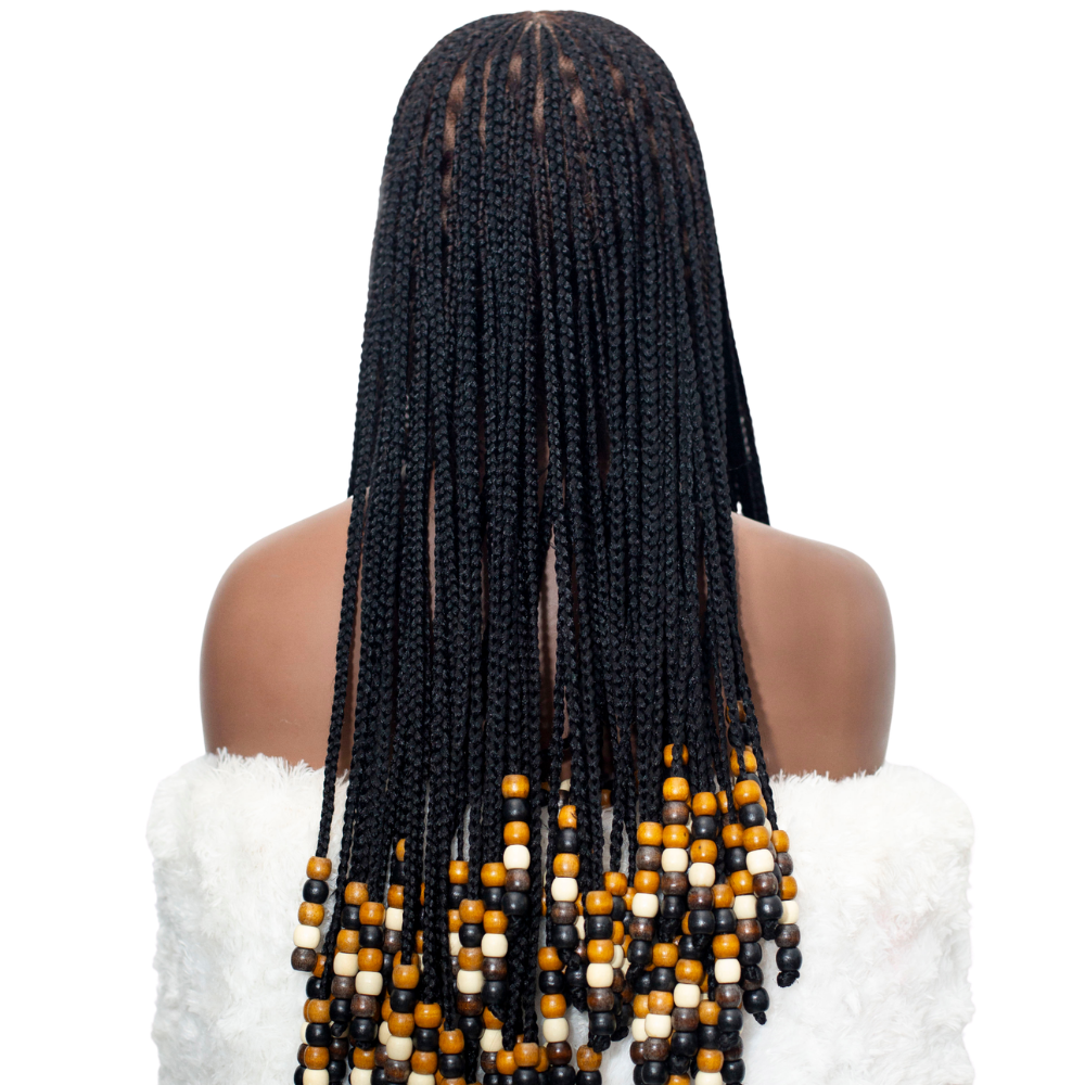 Harper Fulani braids - 22'' 5x5 Glueless Closure HD full lace Natural black