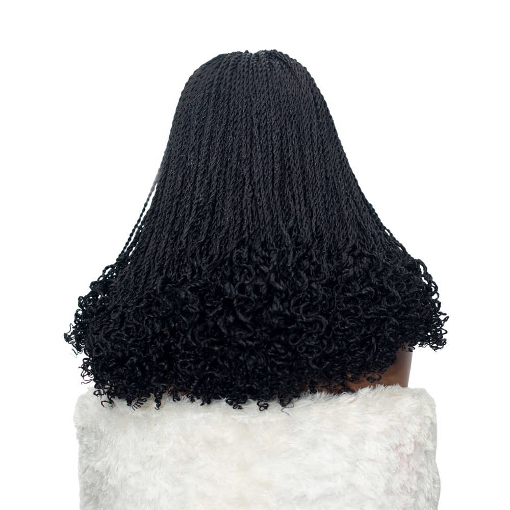 Jasmin Senegalese twist (curly ends) - 14” 5x5 Glueless Closure HD Natural Black