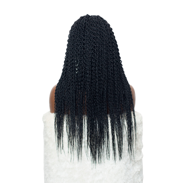 Stella Cornrow spiral twist - 20” 5x5 Glueless Closure HD Natural Black