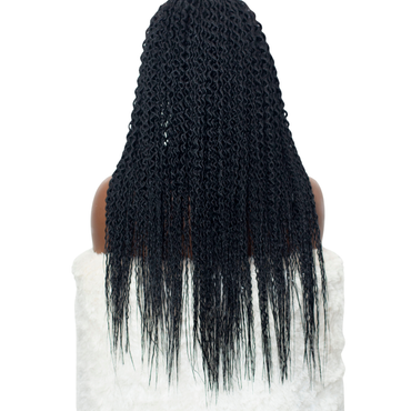 Stella Cornrow spiral twist - 20” 5x5 Glueless Closure HD Natural Black