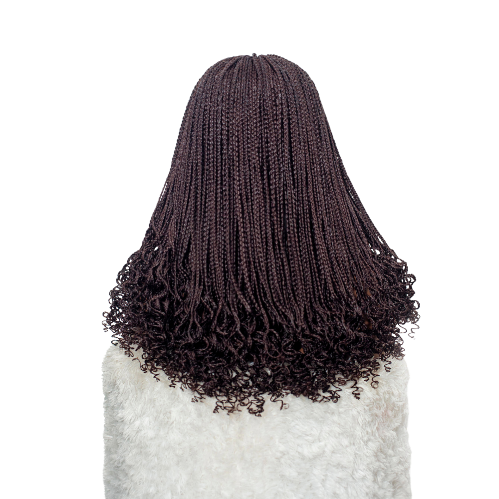 Naima Curly Tips Braids - 18” 5x5 Closure Glueless Color 33 Brown