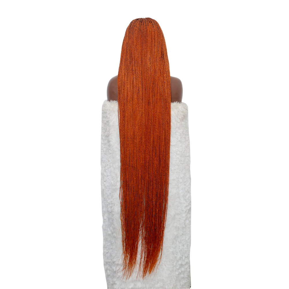 Megan Senegalese Knotless Twist Wig - 40” 5x5 Closure Glueless Ginger Color Natural Root