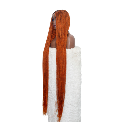 Megan Senegalese Knotless Twist Wig - 40” 5x5 Closure Glueless Ginger Color Natural Root