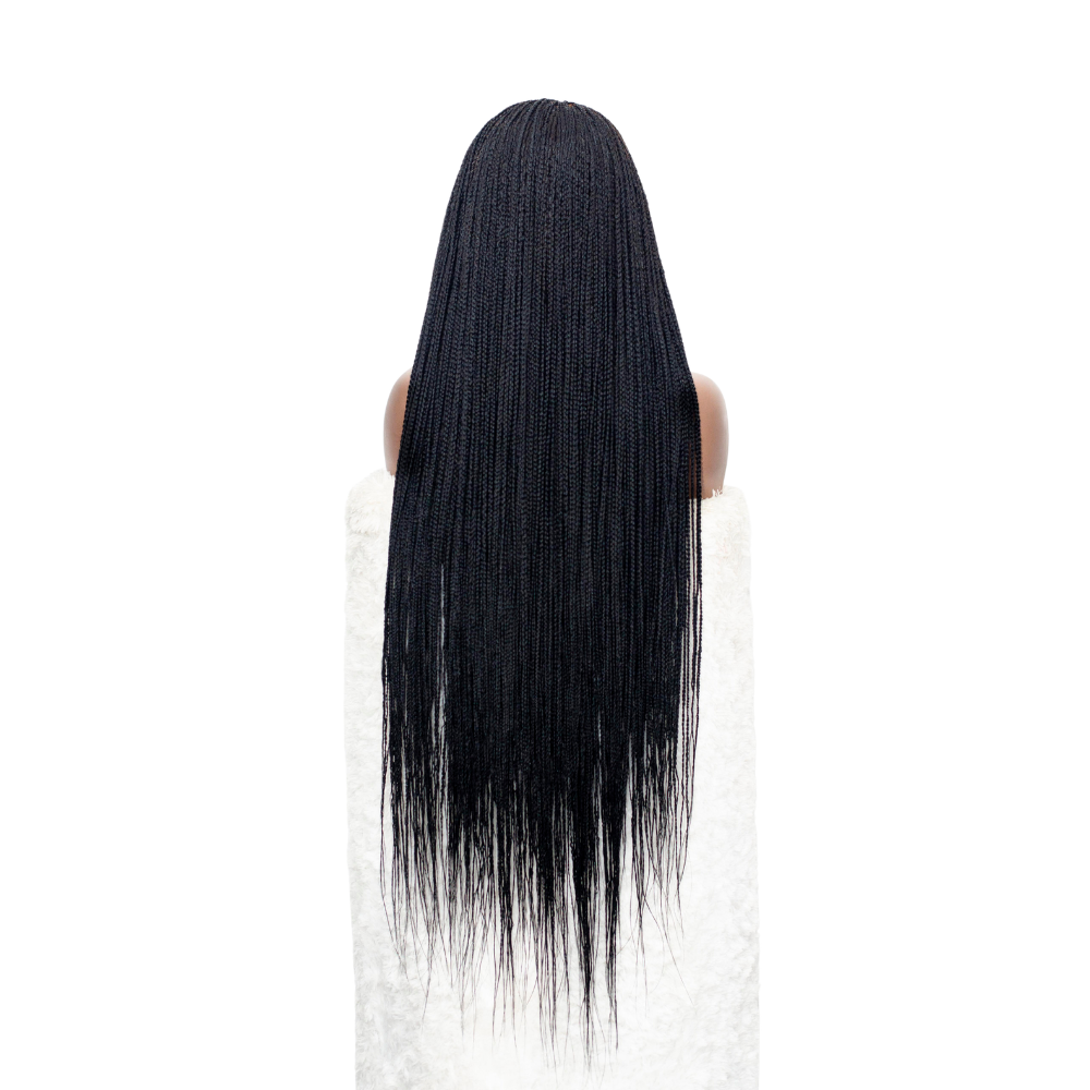Nancy Fringe Knotless Braids - 26” Full Lace Glueless Natural Black