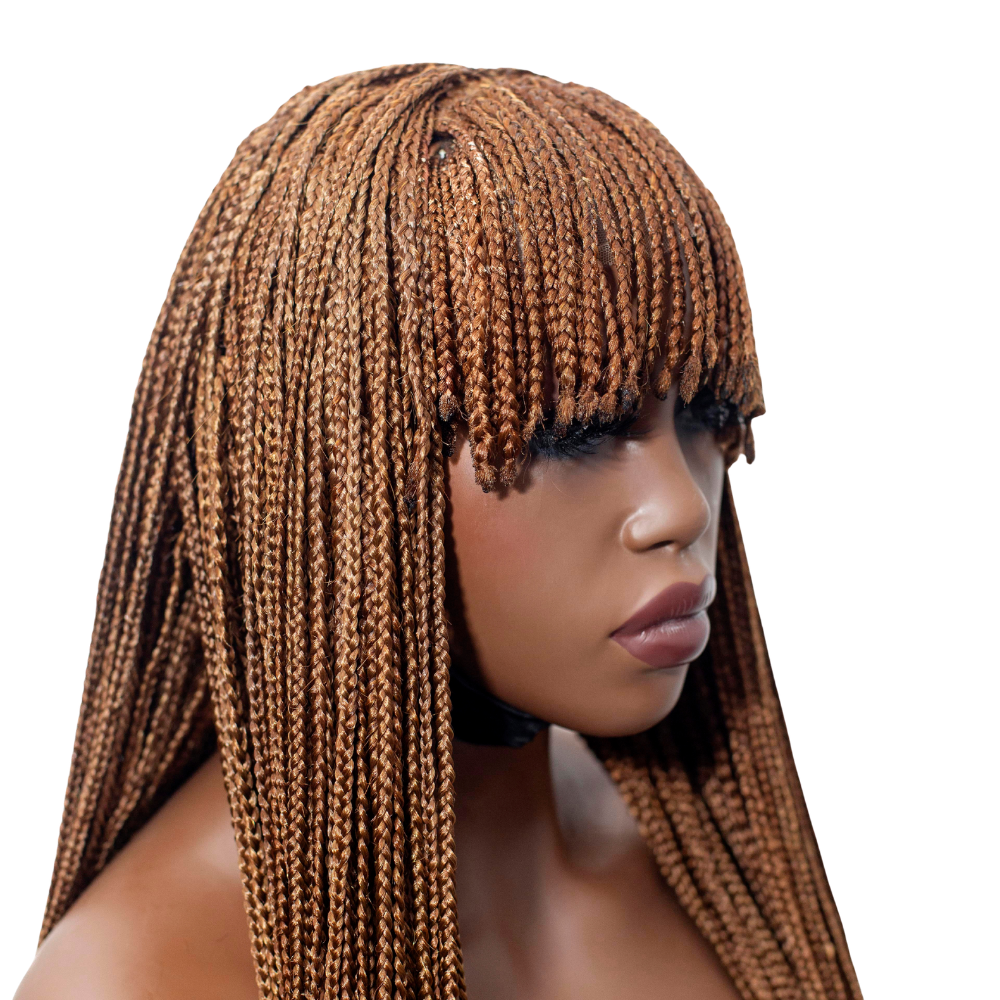 Nancy Fringe Braids - 18” Full Lace Glueless Color 30/27 Mixed Brown