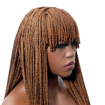 Nancy Fringe Braids - 18” Full Lace Glueless Color 30/27 Mixed Brown