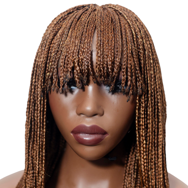Nancy Fringe Braids - 18” Full Lace Glueless Color 30/27 Mixed Brown