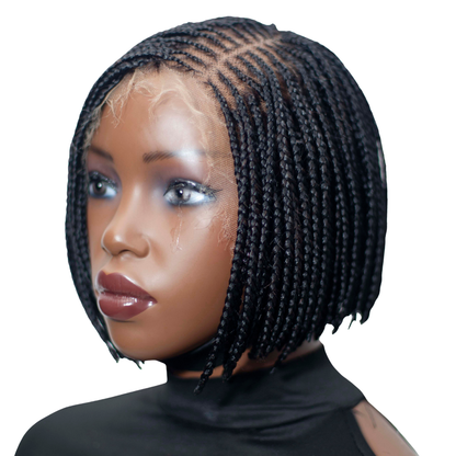 Jessy - Side Part Cornrow Bob 8" HD 13x4 Lace Frontal Black